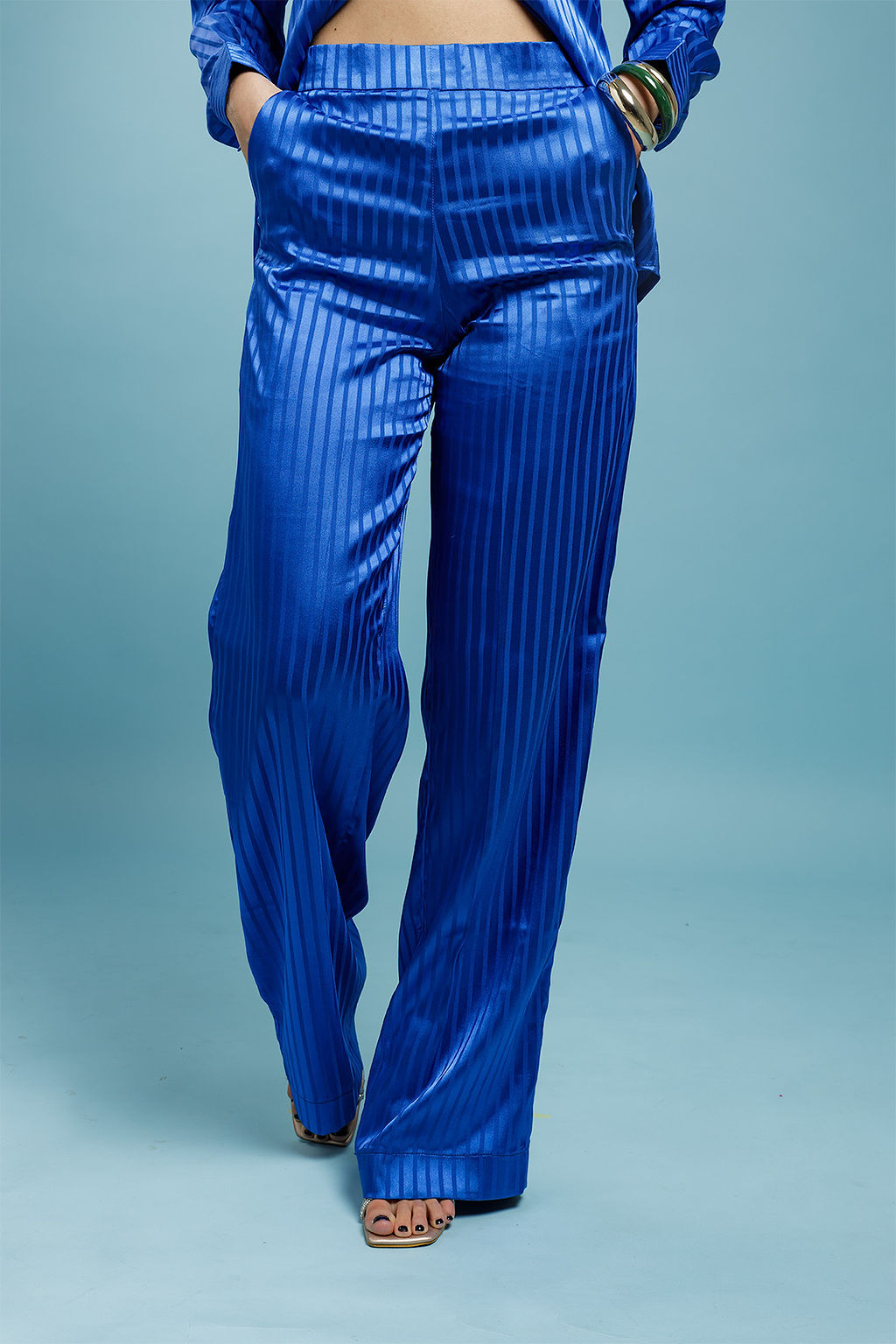 Iris Striped Silk Trousers